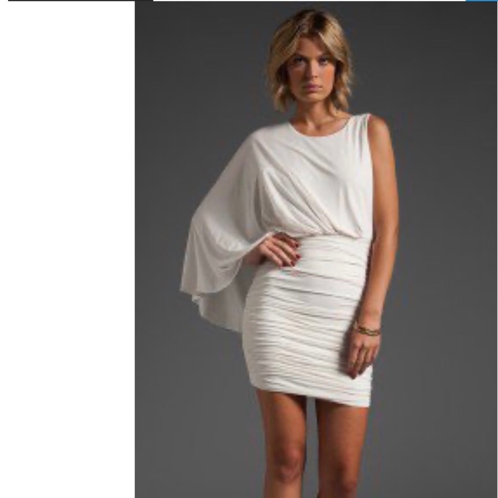 Bcbg Maxazria Venus draped short one sleeve dress